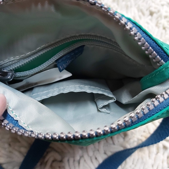 Kipling green & blue small cross body bag - Picture 3 of 6